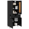 vidaXL Highboard with Drawer 2 pcs Black Oak Engineered Wood