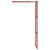vidaXL Walk-in Shower Wall with Clear ESG Glass Red 80x195 cm