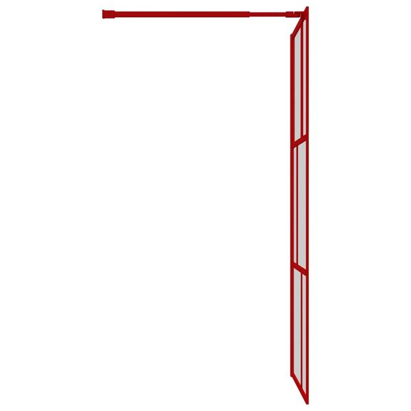 vidaXL Walk-in Shower Wall with Clear ESG Glass Red 80x195 cm
