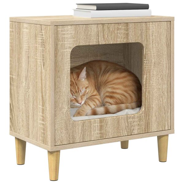 vidaXL Cat House Sonoma 51 x 30 x 52 cm Engineered Wood