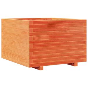 vidaXL Garden Planter Wax Brown 70x70x49,5 cm Solid Wood Pine