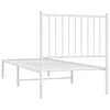 vidaXL Metal Bed Frame without Mattress with Headboard White 75x190cm