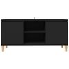 vidaXL TV Cabinet with Solid Wood Legs Black 103.5x35x50 cm