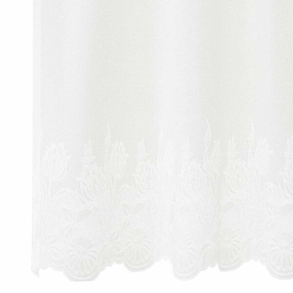 vidaXL Lace Curtain with Curtains Floral White 120 x 500 cm Polyester