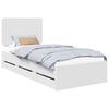 vidaXL Bed Frame with Drawer White 100 x 200 cm Engineer Wood