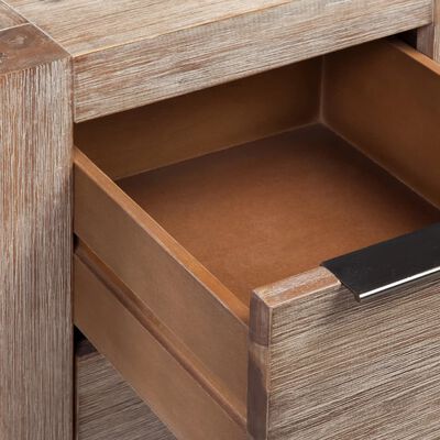vidaXL Bedside Cabinet Solid Brushed Acacia Wood 42x45x58 cm