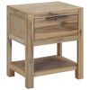 vidaXL Nightstand | Natural wood | Solid Acacia wood, MDF, Acacia veneer | Small