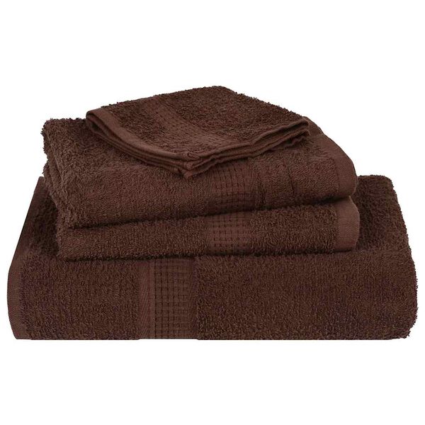 vidaXL 6 Piece Towel Set "FROGN" Brown 360 gsm