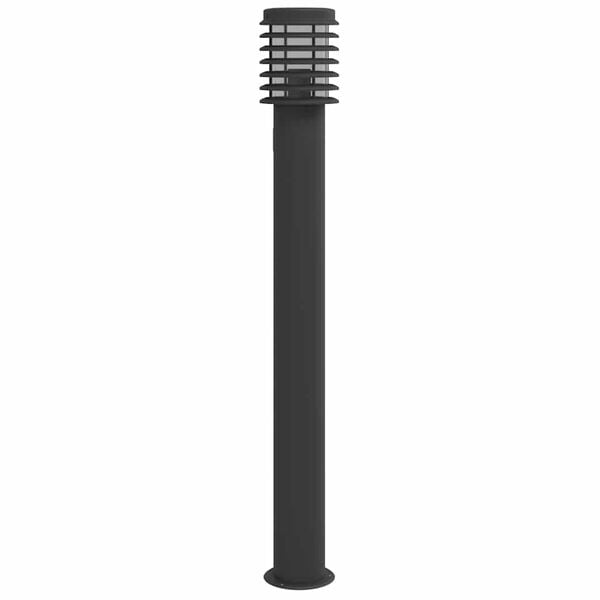 vidaXL Outdoor Floor Lamps with Outlet 3pcs Black 110cm Stainless Steel