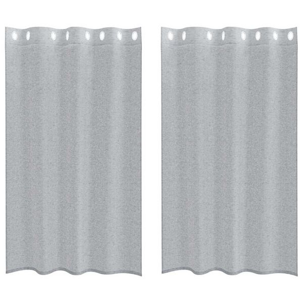 vidaXL Voile Curtain 2 pcs Dark Grey 175 x 140 cm Polyester