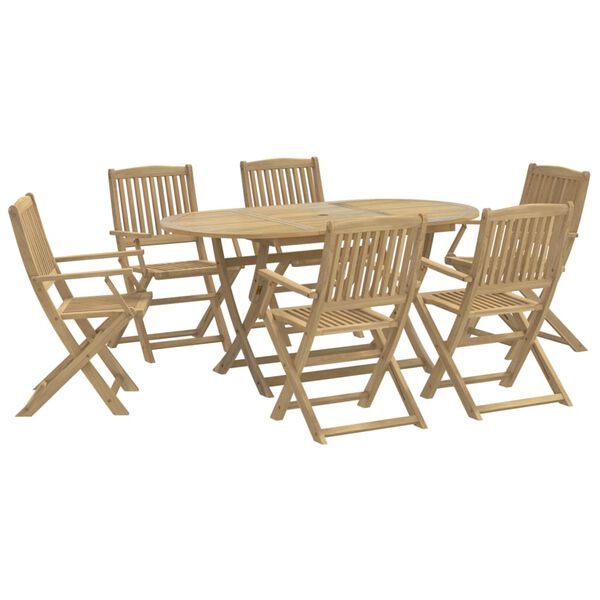 vidaXL 7 Piece Garden Dining Set Solid Wood Acacia