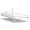 vidaXL Bed Frame without Mattress White Metal 90x200 cm
