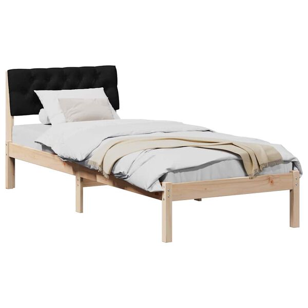 vidaXL Bed frame Brown and black 80 x 200 cm Solid pine wood