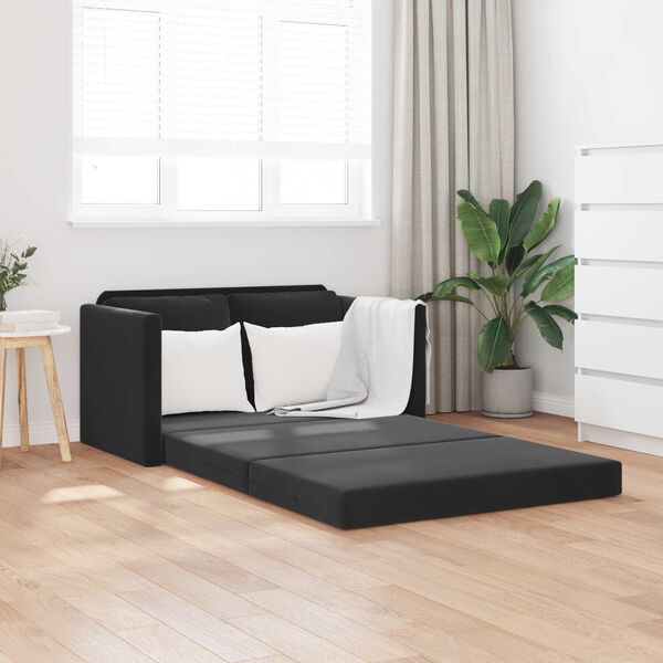 vidaXL Folding Sofa Bed Black 122 x 70 x 60 cm Velvet