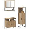 vidaXL Bathroom Furniture Set with Shelf 3 pcs Brown Engineered wood