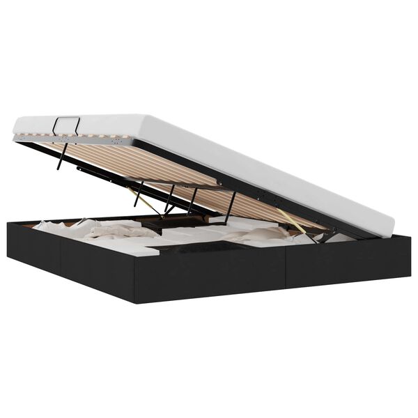 vidaXL Storage Bed with Headboard Black 180 x 200 cm Fabric