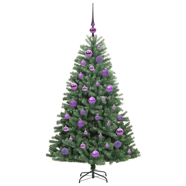 vidaXL Artificial Hinged Christmas Tree Green 120 cm PVC and Metal