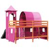 vidaXL Kids' Loft Bed with Tower Pink 80x200 cm Solid Wood Pine
