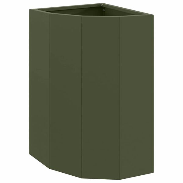 vidaXL Corner Planter Olive green 30 x 30 x 50 cm Steel