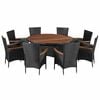 vidaXL Furniture Sets 9 pcs Black and Cream Poly Rattan