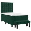 vidaXL Box Spring Bed with Mattress Dark Green 90x200 cm Velvet