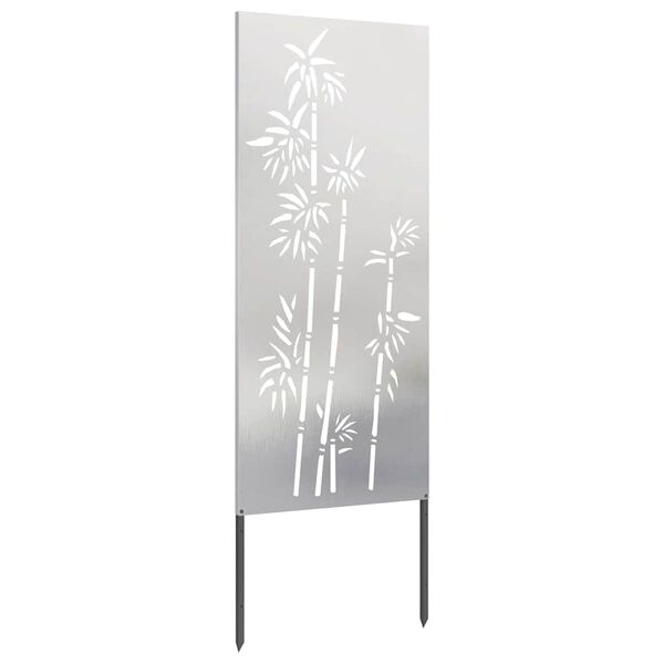 vidaXL Garden Privacy Screen Floral Silver 50 x 140 cm Stainless steel