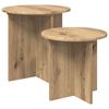 vidaXL Side Table Set 2 pcs Artisan Oak &Oslash; 45 x 45 cm Engineered Wood