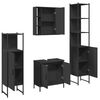 vidaXL 4 Piece Bathroom Cabinet Set Black Engineered Wood