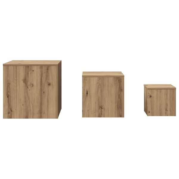 vidaXL Side Tables 3 pcs Old Wood Engineered Wood