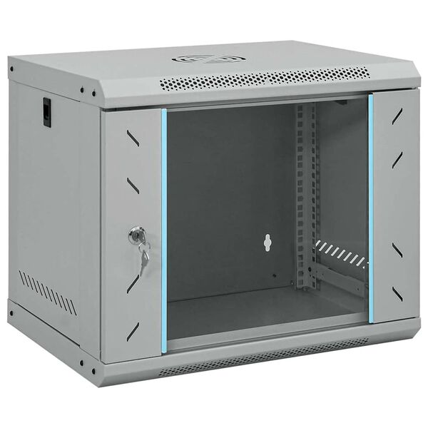 vidaXL Network Cabinet with Storage Grey 53 x 45 x 45 cm Steel