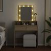 vidaXL Dressing Table with LED Sonoma Oak 80x41x144.5 cm
