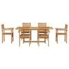 vidaXL Garden Dining Set 7 pcs Brown Solid Teak Wood