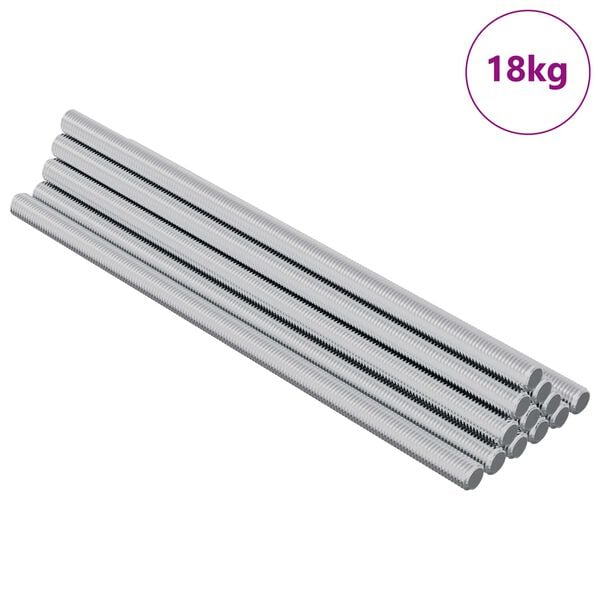 vidaXL Threaded Rod 800 pcs Silver Steel
