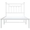 vidaXL Metal Bed Frame without Mattress with Headboard White 90x200cm
