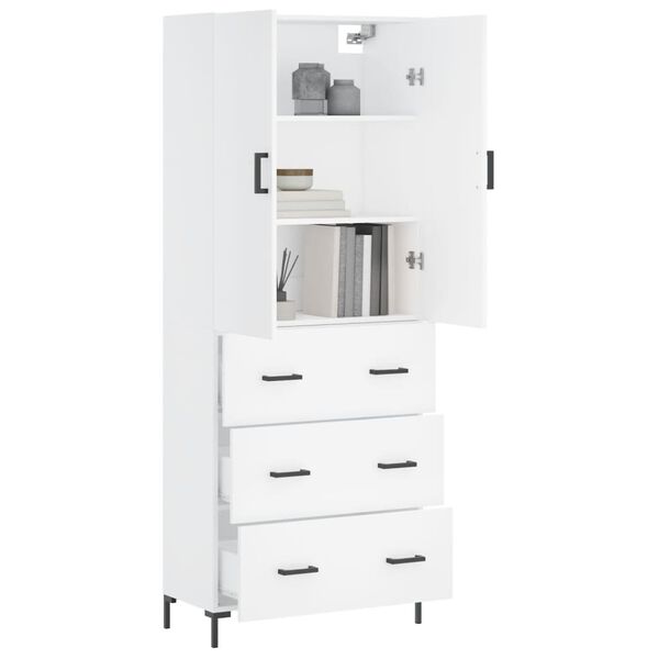 vidaXL Highboard White 69.5x34x180 cm Engineered Wood