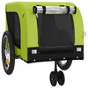 vidaXL Pet Bike Trailer Green and Black Oxford Fabric and Iron