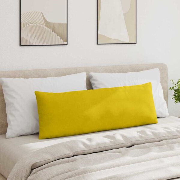 vidaXL Sofa Pillows 2 pcs Yellow 120 x 40 cm Corduroy Fabric