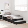vidaXL Storage Bed Frame with Drawer Black Oak 100 cm Engineered Wood