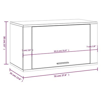 vidaXL Wall-mounted Shoe Cabinet Sonoma Oak 70x35x38 cm Engineered Wood