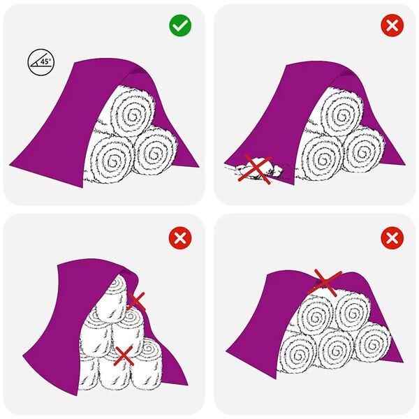 vidaXL Haystack Tarp 9.8x12.5 m 140 g/m&sup2; Polypropylene