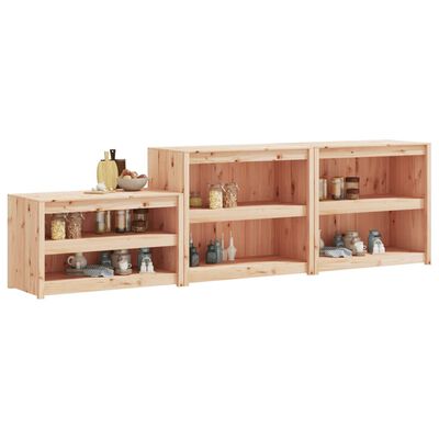vidaXL Outdoor Kitchen Cabinets 3 pcs Solid Wood Pine
