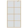 vidaXL Walk-in Shower Wall Gold 100 x 195 cm Tempered Glass
