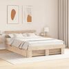 vidaXL Bed Frame with Headboard Brown 140 x 200 cm Solid Pine Wood