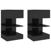 vidaXL Bedside Cabinets 2 pcs High Gloss Black 40x35x65 cm