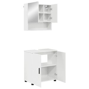 vidaXL Bathroom Furniture Set Wall-mounted 2 pcs High Gloss White