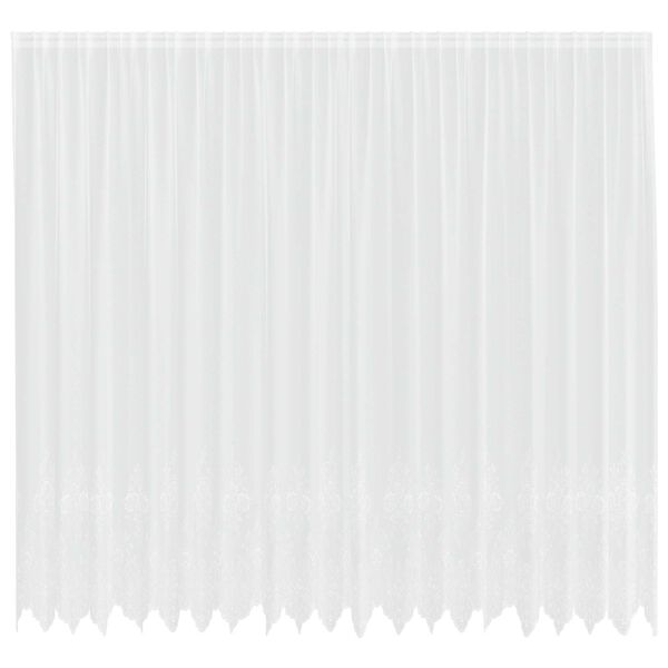 vidaXL Lace Curtain with Curtains Floral White 260 x 500 cm Polyester