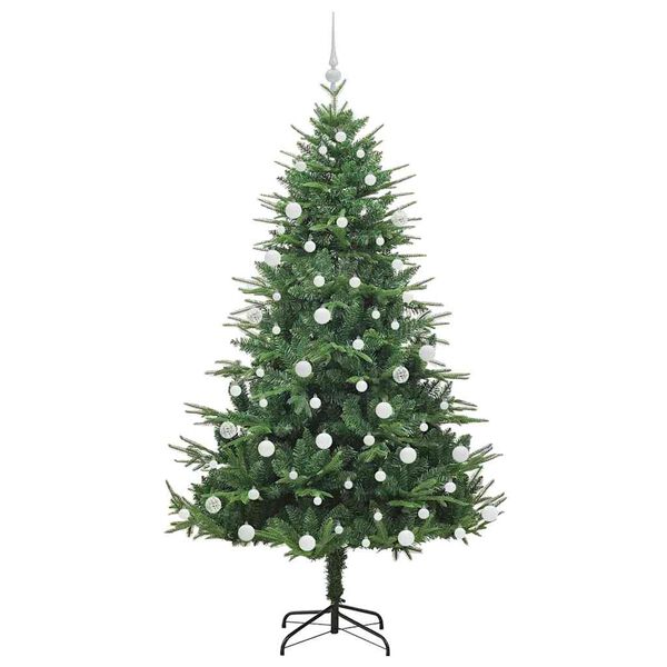 vidaXL Artificial Pre-lit Christmas Tree with Ball Set Green 180 cm