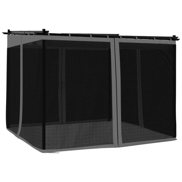 vidaXL Gazebo with Mesh Walls Anthracite 3x3 m Steel