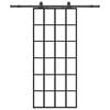 vidaXL Sliding Door with Hardware Set Black 90x205 cm ESG Glass