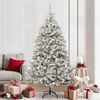 vidaXL Artificial Christmas Tree Green and White 210 cm PVC and Metal